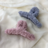 Mor Pembe Peluş Mandal Toka Seti