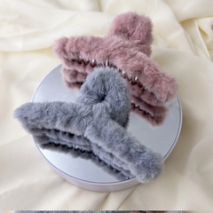 Mor Pembe Peluş Mandal Toka Seti