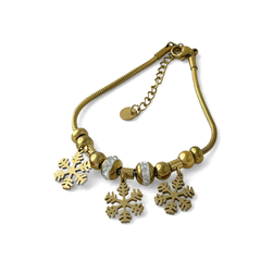 Kar Tanesi Altın Charm Bileklik