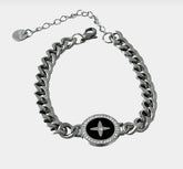 Siyah Zincir Gümüş Bileklik