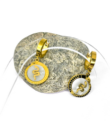 Yılan Sedef Altın Küpe