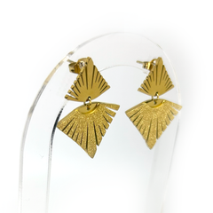 Parlak Keops Sallanan Altın Küpe