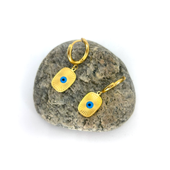 Nazar Plaka Altın Küpe