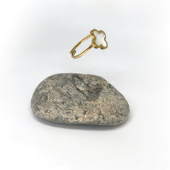 Yonca Beyaz Altın Yüzük