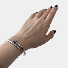 Çivi Kelepçe Gümüş Bileklik