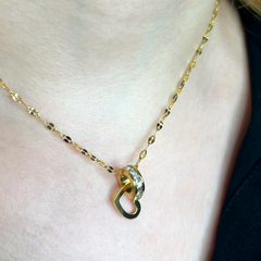 Kalp Singapur Zincir Altın Kolye