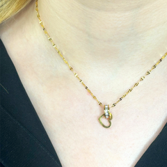 Kalp Singapur Zincir Altın Kolye