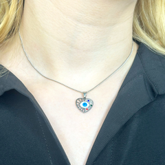 Kalp Gözü Gümüş Kolye