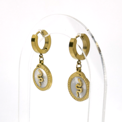 Yılan Sedef Altın Küpe