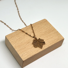 Çınar Yaprağı Rose Gold Kolye