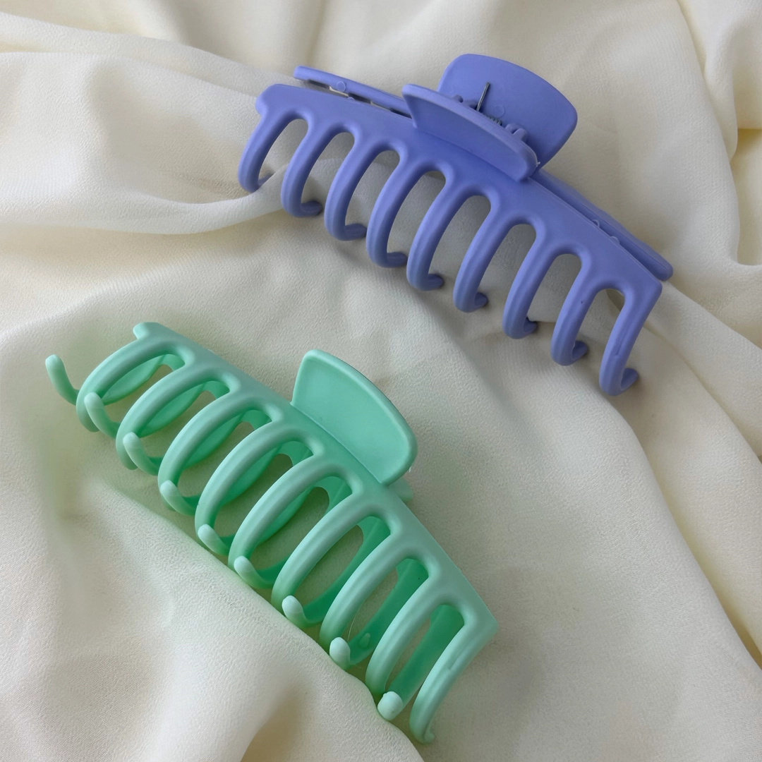 Turkuaz Mor XL Saç Mandal Toka Seti