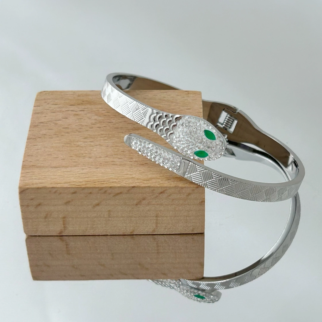 Yılan Gümüş Kelepçe Bileklik