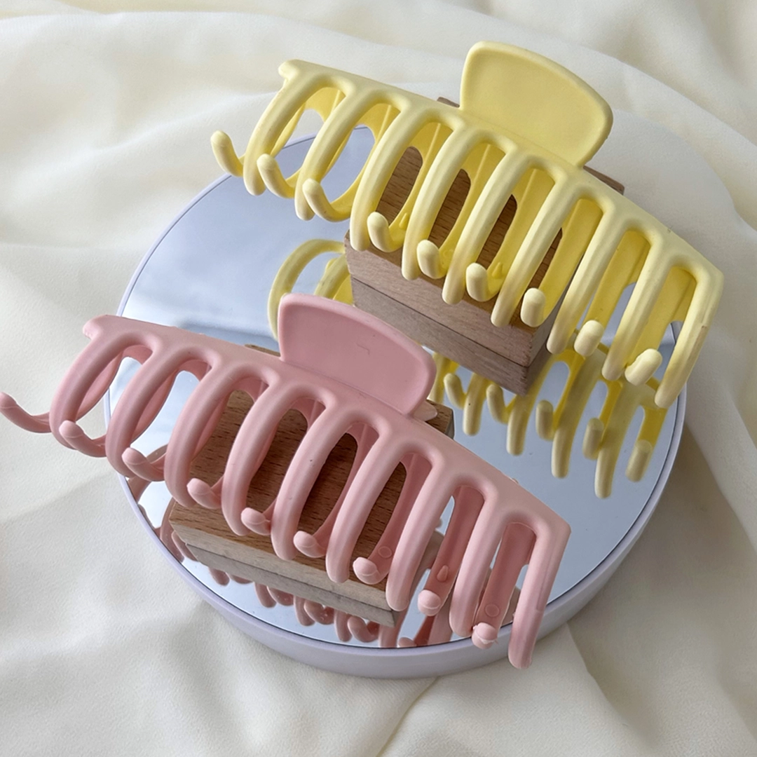 Sarı Pembe XL Saç Mandal Toka Seti