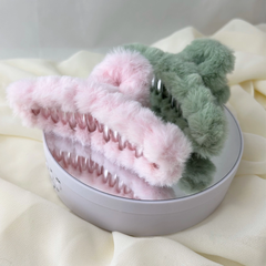 Pembe Yeşil Peluş Mandal Toka Seti