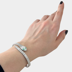 Yılan Gümüş Kelepçe Bileklik