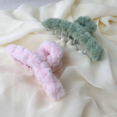 Pembe Yeşil Peluş Mandal Toka Seti