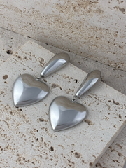 Aşk Işıltısı Kalp Çelik Küpe