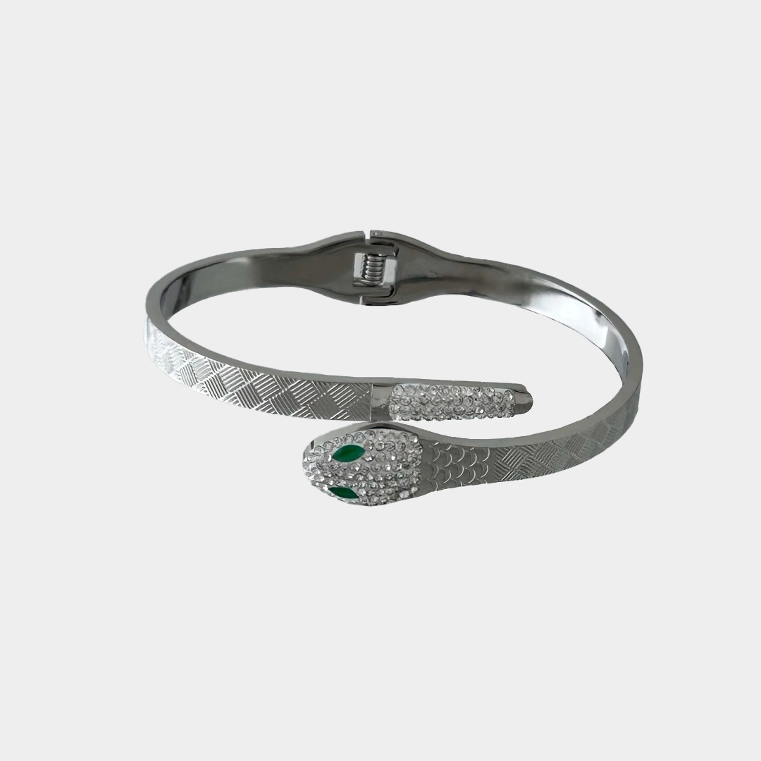 Yılan Gümüş Kelepçe Bileklik