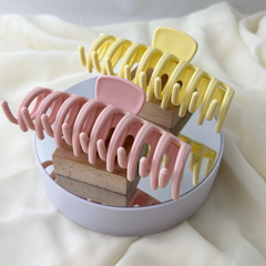 Sarı Pembe XL Saç Mandal Toka Seti