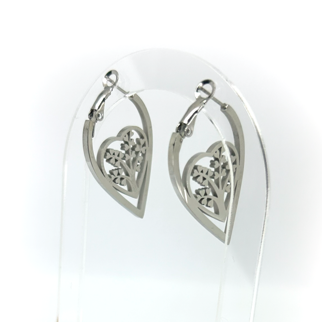 Hayat Ağacı Çelik Küpe