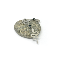 Sallanan Yılan Gümüş Küpe