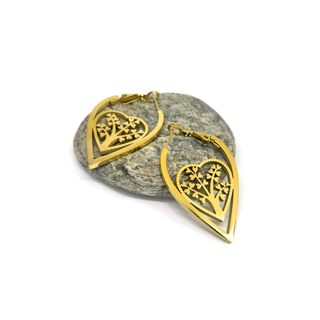 Hayat Ağacı Altın Küpe