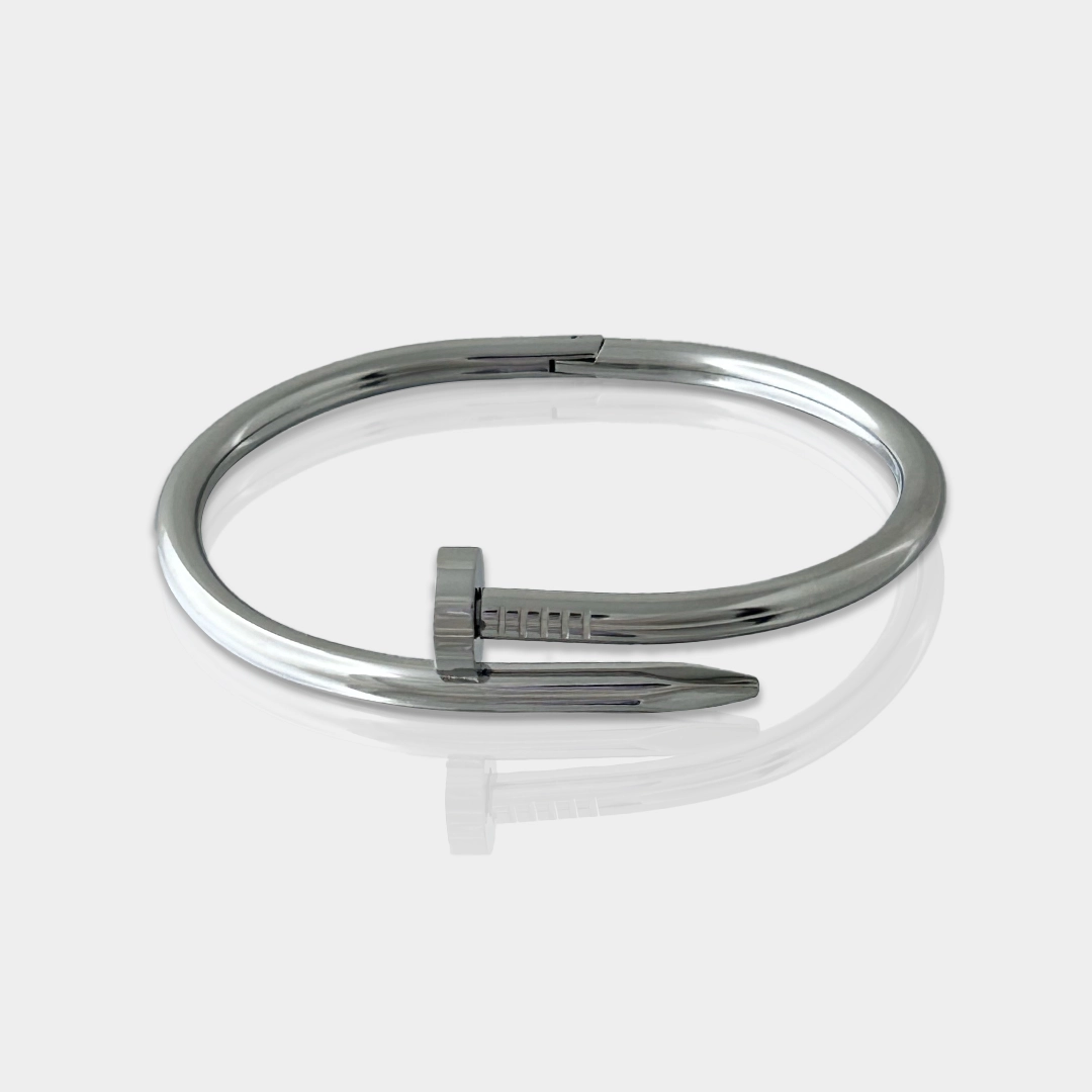 Çivi Kelepçe Gümüş Bileklik