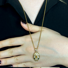 Yeşil Gözlü Yılan Uzun Altın Kolye