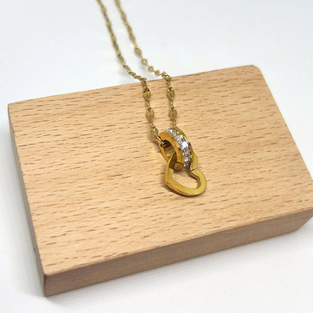 Kalp Singapur Zincir Altın Kolye