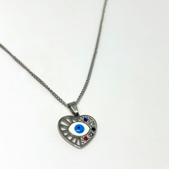Kalp Gözü Gümüş Kolye