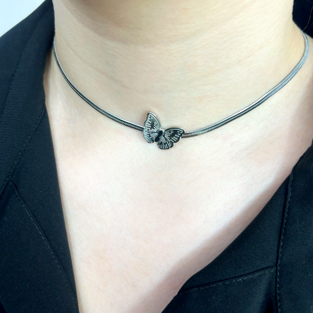 italyan Kelebek Choker Kolye