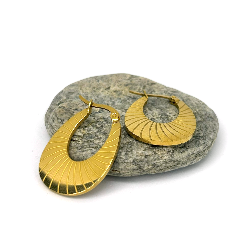 Oval Halka Altın Küpe