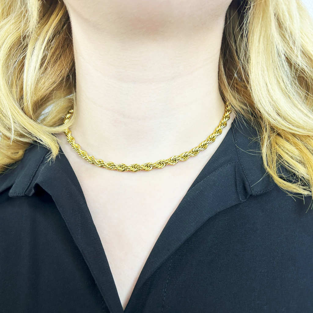 Burgu Kalın Kısa Altın Kolye