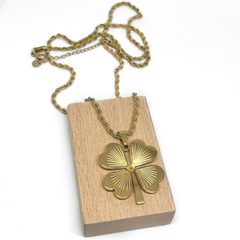 Burgu Yonca Uzun Altın Kolye