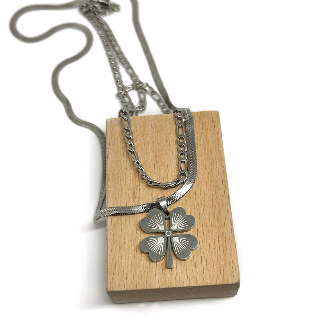 İtalyan Yonca Gümüş Kolye