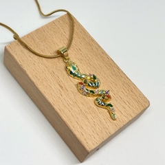 Renkli Yılan Uzun Altın Kolye